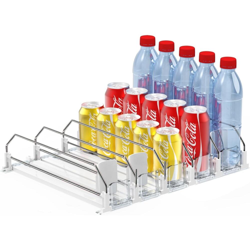 Drink Dispenser Fridge Automatic Pusher Glide Soda Can and Adjustable, 25 Cans